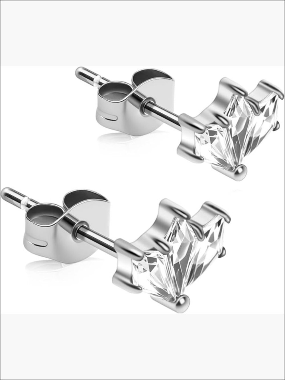 Pure Titanium Stud Earrings, 20G Hypoallergenic Sensitive Ears, Cubic Zirconia